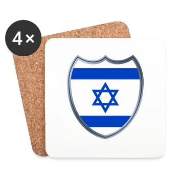 Israël (armoiries) - Dessous de verre (lot de 4) - blanc - Devant