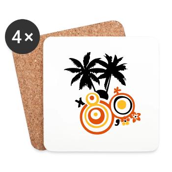 Palm Sommer für Surfer - Untersetzer (4er-Set) - Weiß - Vorne