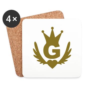 g_real_winged_heart - Untersetzer (4er-Set) - Weiß - Vorne