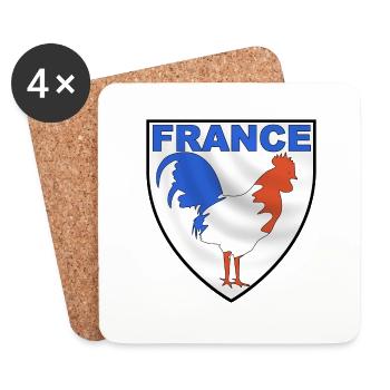 coq_france_design_01 - Coasters (set of 4) - white - Front
