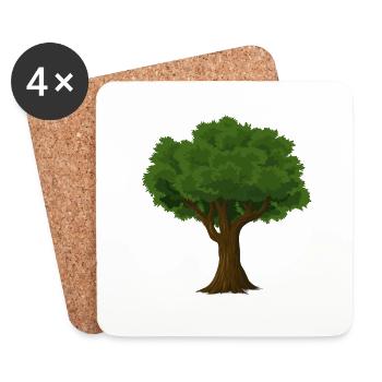 Baum - Untersetzer (4er-Set) - Weiß - Vorne