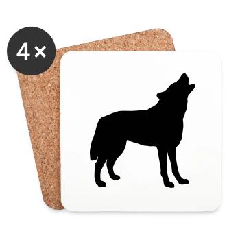 wolf_092011_a_1c - Dessous de verre (lot de 4) - blanc - Devant