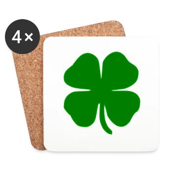 kleeblatt glueck shamrock luck four leaf clover56 - Untersetzer (4er-Set) - Weiß - Vorne