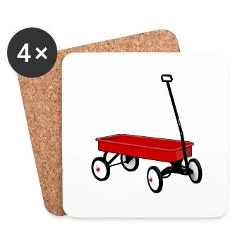 Wagen - Untersetzer (4er-Set) - Weiß - Vorne