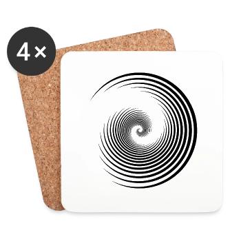 Optische Täuschung Kreis - Untersetzer (4er-Set) - Weiß - Vorne