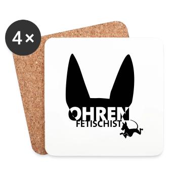 ohrenfetischist - Untersetzer (4er-Set) - Weiß - Vorne