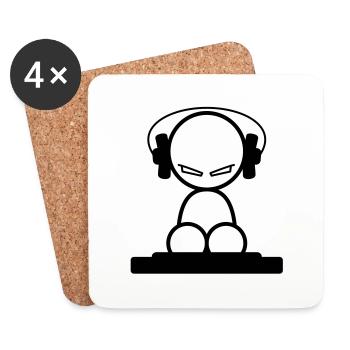 DJ Techno House Musik Disco tanzen Kopfhörer Rave - Untersetzer (4er-Set) - Weiß - Vorne