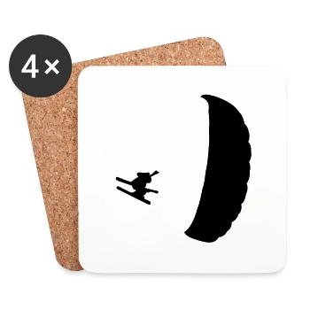 Speedflying / Speedriding /Speedgliding - Coasters (set of 4) - white - Front