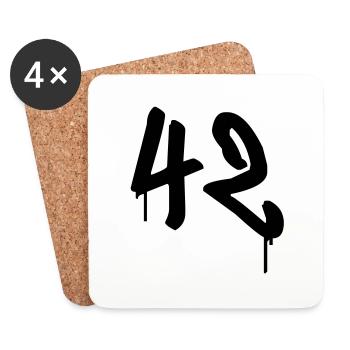 Tag : 42 - Untersetzer (4er-Set) - Weiß - Vorne