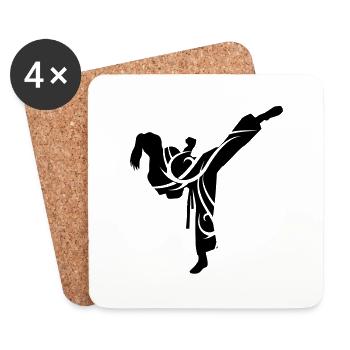 Martial arts female eu - Coasters (set of 4) - white - Front