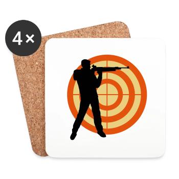 sportschutze_3c - Coasters (set of 4) - white - Front