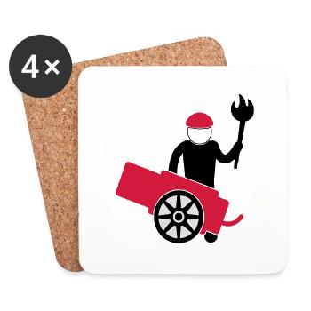 cannon man - Coasters (set of 4) - white - Front
