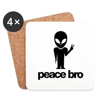 alien_peace_bro_f1 - Coasters (set of 4) - white - Front