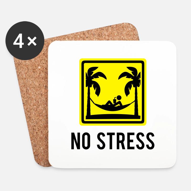 No stress - Untersetzer (4er-Set) - Weiß