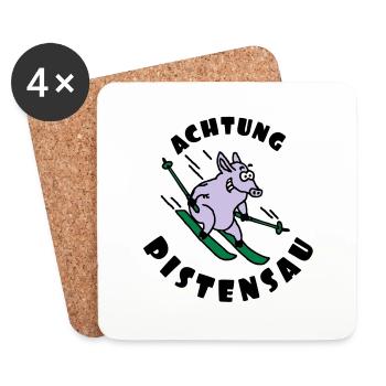 pistensau_02_e_3c - Dessous de verre (lot de 4) - blanc - Devant