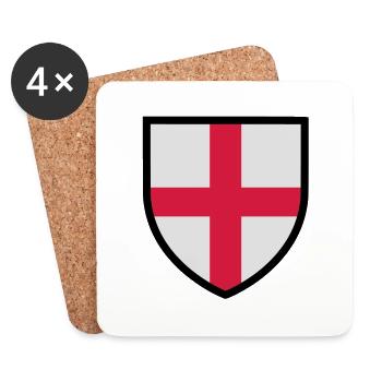English coat of arms - blason Angleterre - England - Dessous de verre (lot de 4) - blanc - Devant