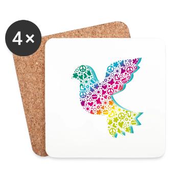 Peace Dove course DDP - Coasters (set of 4) - white - Front