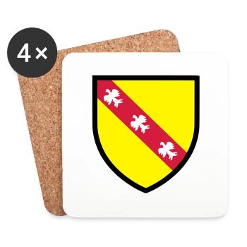 Blason Lorraine (T) - Dessous de verre (lot de 4) - blanc - Devant