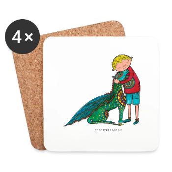 Clement and his dragon - Coasters (set of 4) - white - Front