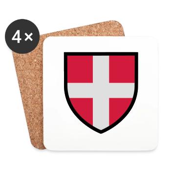 Blason Savoie (T3) - Dessous de verre (lot de 4) - blanc - Devant