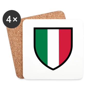 Stemma Italia - blason Italie - Italia flag (T) - Dessous de verre (lot de 4) - blanc - Devant