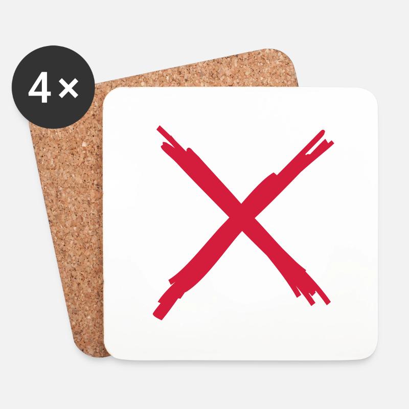 X - Untersetzer (4er-Set) - Weiß