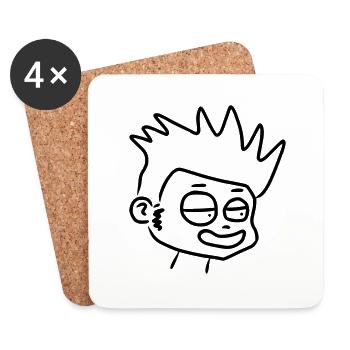 Laughing Comic Kid - Coasters (set of 4) - white - Front