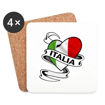 italien herz - Untersetzer (4er-Set) - Weiß - Vorne