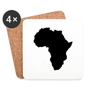 forme de la carte du monde de l'afrique - Dessous de verre (lot de 4) - blanc - Devant
