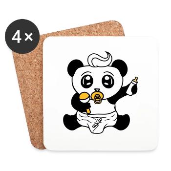 child baby rattle pacifier diaper little boy s - Coasters (set of 4) - white - Front