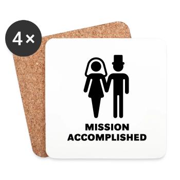 Mission Accomplished (Bridal Pair, Wedding / - Untersetzer (4er-Set) - Weiß - Vorne
