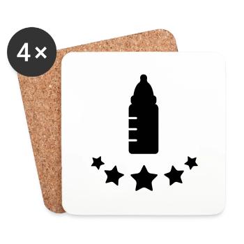 baby__flasche_stars__f1 - Coasters (set of 4) - white - Front
