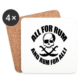all for rum and rum for all - Untersetzer (4er-Set) - Weiß - Vorne