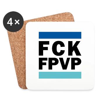 FCK FPVP Türkis Blau Dunkel - Untersetzer (4er-Set) - Weiß - Vorne