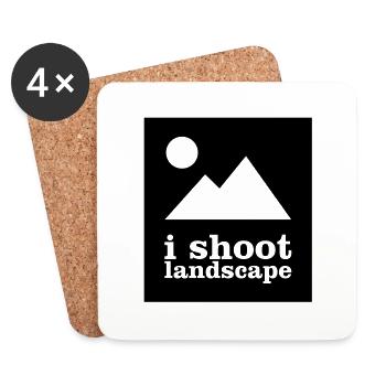 I SHOOT LANDSCAPE - T-Shirt für Fotografen - Untersetzer (4er-Set) - Weiß - Vorne
