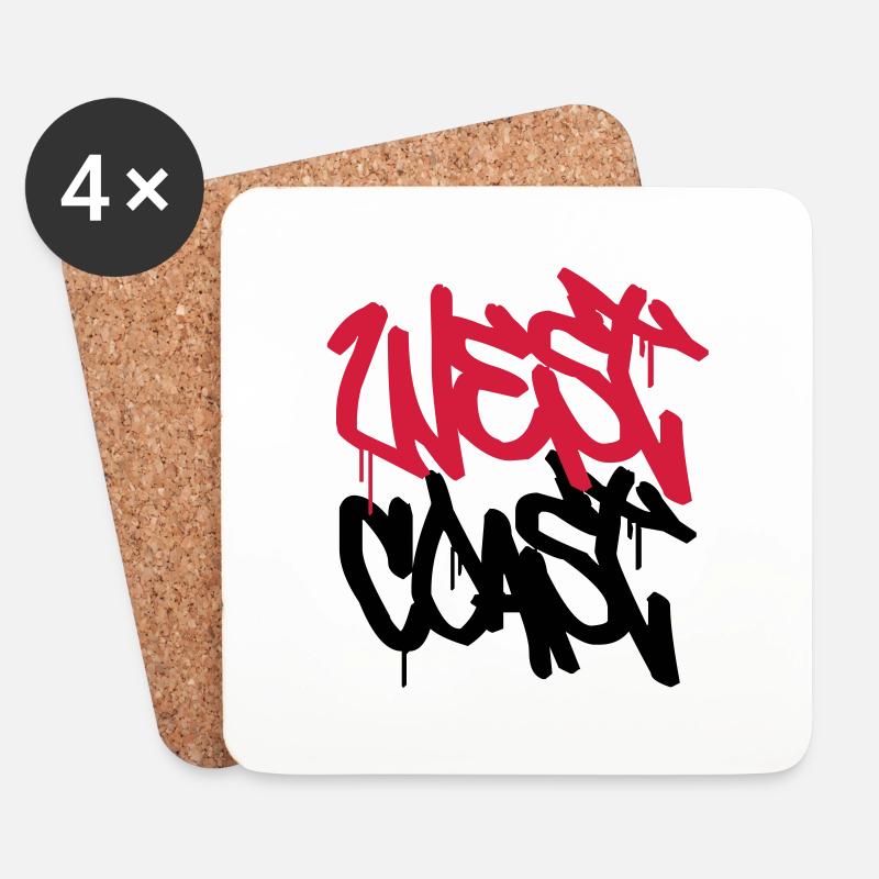 West Coast! - Untersetzer (4er-Set) - Weiß