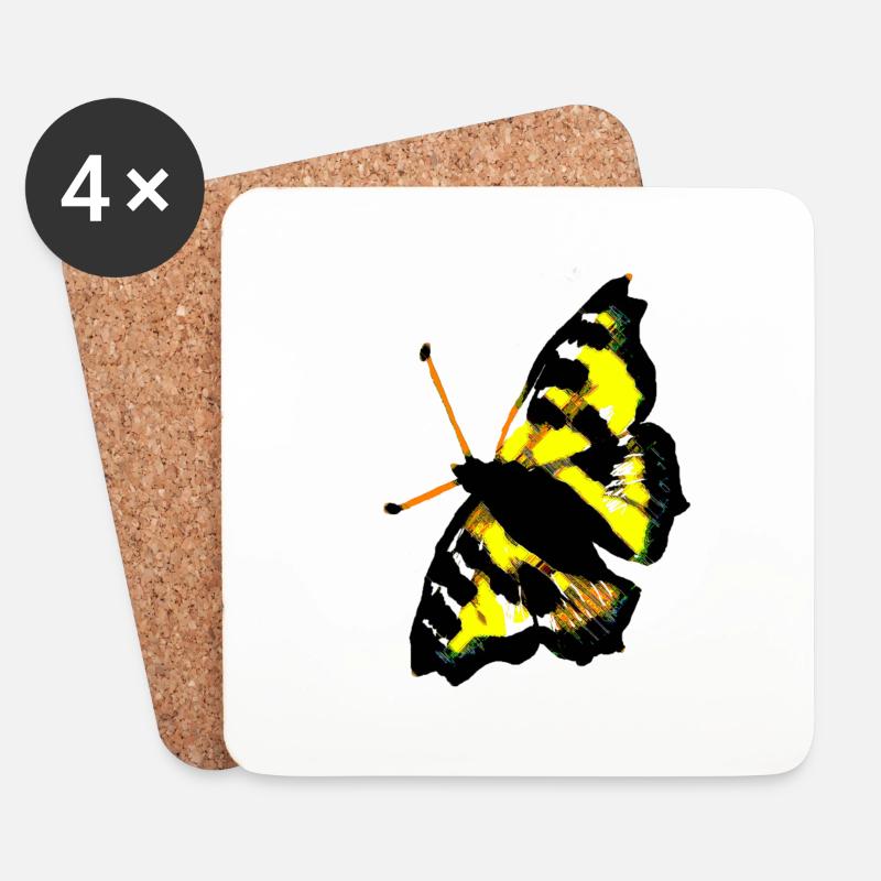 schmetterling - Untersetzer (4er-Set) - Weiß
