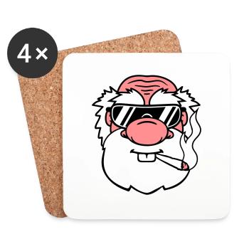 Cool Smoking Sunglasses Joint Weed Cannabis Cannabis - Coasters (set of 4) - white - Front