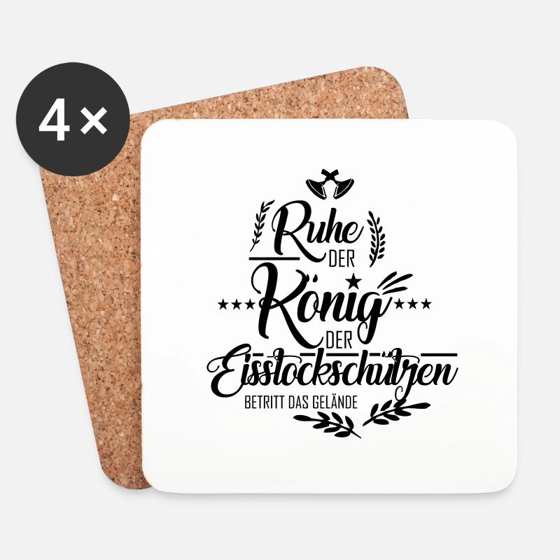 Eisstock - Untersetzer (4er-Set) - Weiß