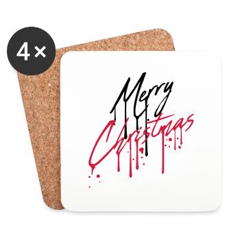 drop graffiti design cool have a merry christma - Coasters (set of 4) - white - Front