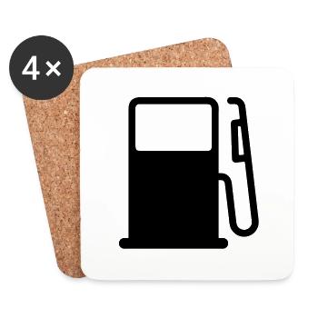 petrol pump - Coasters (set of 4) - white - Front