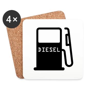 zapfsaeule_diesel - Dessous de verre (lot de 4) - blanc - Devant
