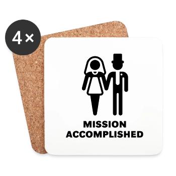 Mission Accomplished, New (Wedding / Hochzeit) - Untersetzer (4er-Set) - Weiß - Vorne