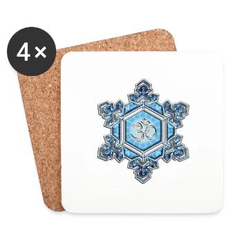 Water Crystal - Thank You / Gratitude / OM / Emoto - Coasters (set of 4) - white - Front