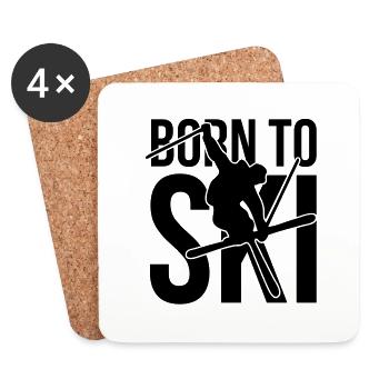 born to ski 04 freestyle - Untersetzer (4er-Set) - Weiß - Vorne