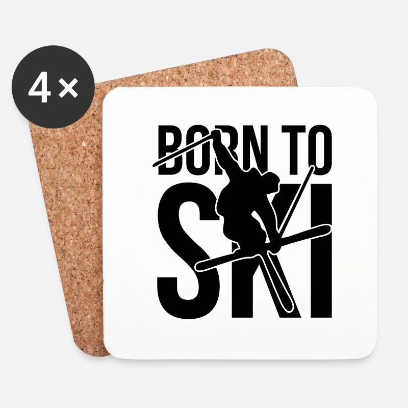 born to ski 04 freestyle - Untersetzer (4er-Set) - Weiß