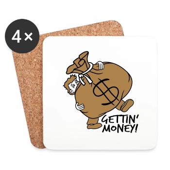 gettin money tragen schwer dollar symbol zeichen g - Untersetzer (4er-Set) - Weiß - Vorne