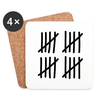 20_striche_f1 - Coasters (set of 4) - white - Front