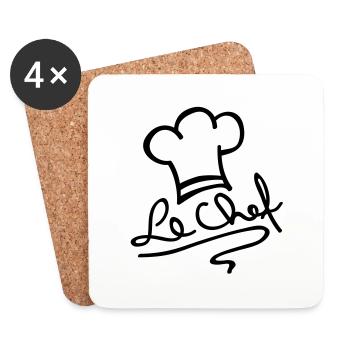 le_chef_ak1 - Untersetzer (4er-Set) - Weiß - Vorne