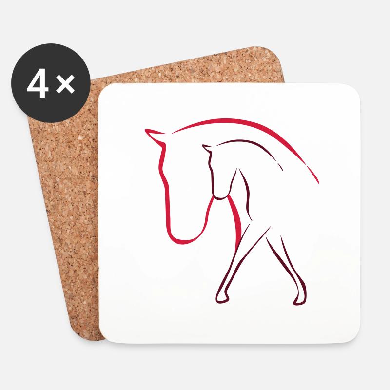Pferd - Untersetzer (4er-Set) - Weiß